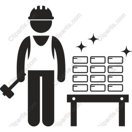 Construction Worker with Blocks
