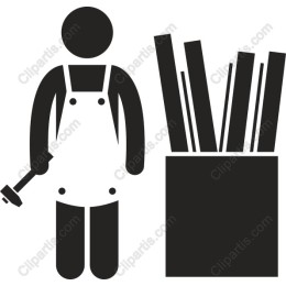 Craftsman with Material Container