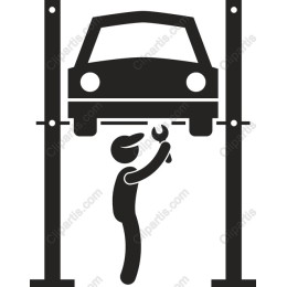Professional Mechanic Working Under Lifted Car