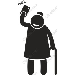 Elderly Woman Taking a Selfie