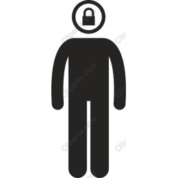 Minimalist Security: Person with Padlock Icon