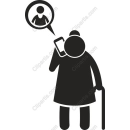 Elderly Woman on a Call