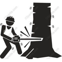 Chainsaw Logger Clipart