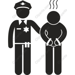 Law Enforcement of Police Officer and Handcuffed Individual