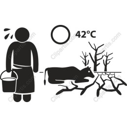 Extreme Weather: Farmer & Cow at 42°C