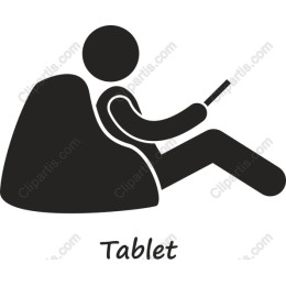 Relaxed Person with Tablet