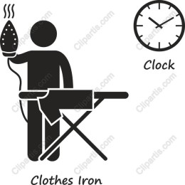 Clothes Iron and Clock