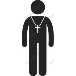 Minimalist Male Figure with Cross Necklace