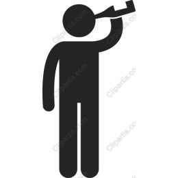 Playful Human Figure with Bottle
