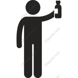 Minimalist Person with Bottle