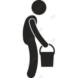 Minimalist Figure with Bucket