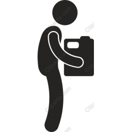 Minimalist Human Figure with Briefcase