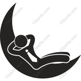 Relaxed Businessman on Crescent Moon