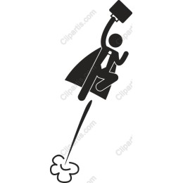 Super Businessman in Flight