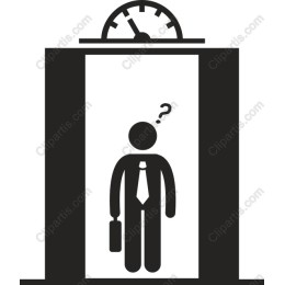 Confused Businessman in Elevator