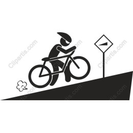 Cyclist Climbing a Hill