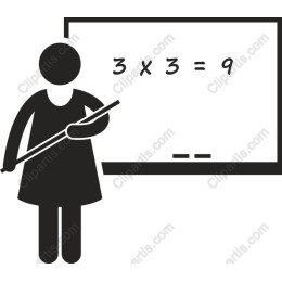 Teacher in Front of Chalkboard