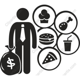 Businessman with Food Icons