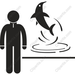 Dynamic Dolphin with of a Person
