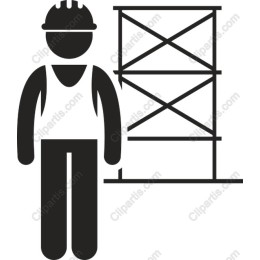 Construction Worker with Scaffolding