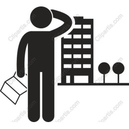 Confused Businessman in Cityscape