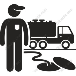 Utility Worker and Vacuum Truck