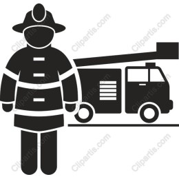 Firefighter with Fire Truck