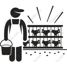 Farmer with Chickens