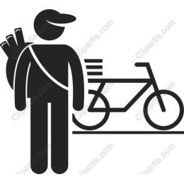 Cyclist with Bicycle