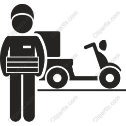 Delivery Person with Scooter