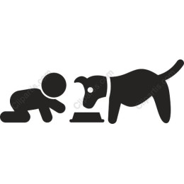 Crawling Baby and Dog