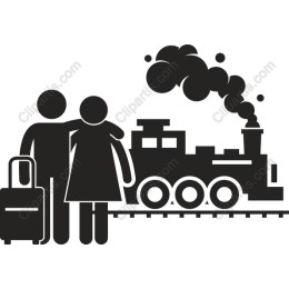 Romantic Train Travel Couple