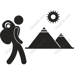 Adventure Hiker and Pyramids