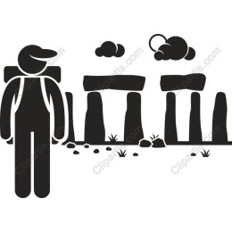 Hiker at Stonehenge