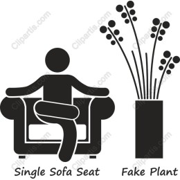Cozy Single Sofa Seat and Fake Plant