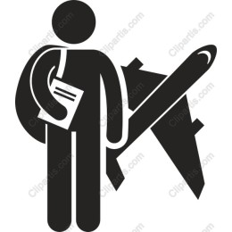 Traveler with Briefcase and Airplane