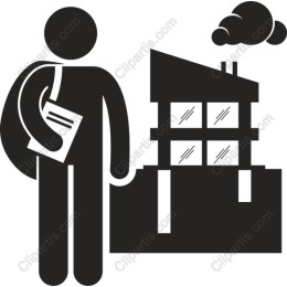 Professional Worker with Urban Building