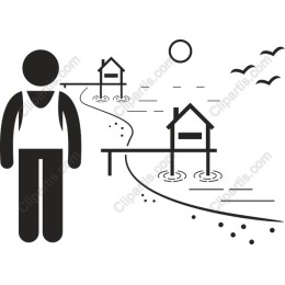 Serene Waterfront Figure