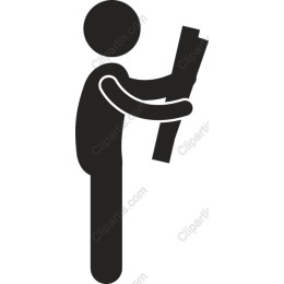 Stylized Figure Holding Document