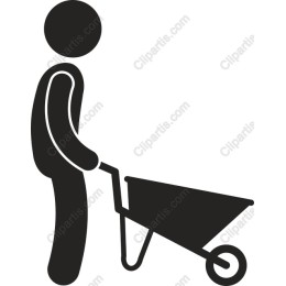 Stylized Wheelbarrow Pushing