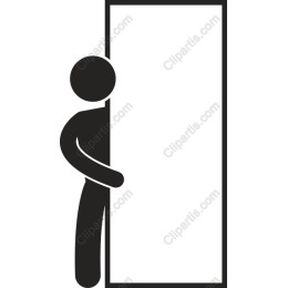 Stylized of a Figure with Blank Sign