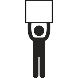 Minimalist Icon: Figure with Blank Sign