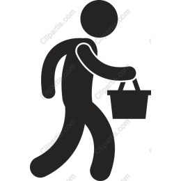 Walking Person with Shopping Basket