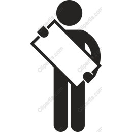 Human Figure Holding Blank Sign