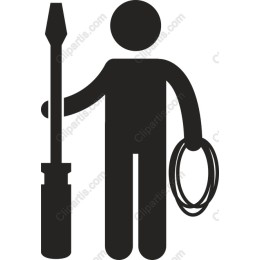 Tradesperson with Screwdriver and Cable