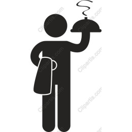 Stylish Waiter Clipart