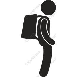 Minimalist Person with Backpack