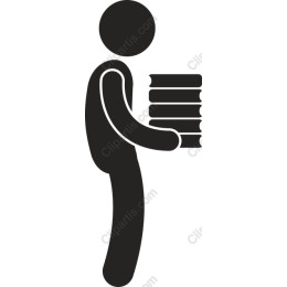 Modern Minimalist of a Person Carrying Books