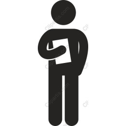 Minimalist Person Holding Document