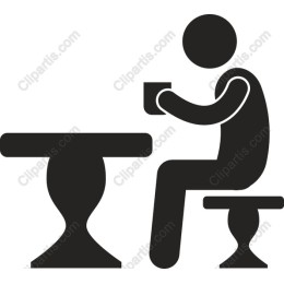 Minimalist of a Seated Person at Table